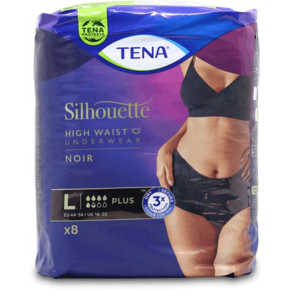 Tena Silhouette Plus Noir Pants Large 8 pack