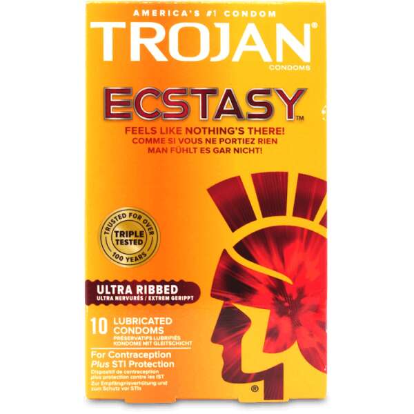 Trojan Ultra Ribbed Ecstasy Condoms 10 pack