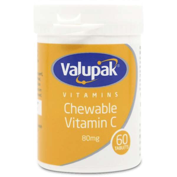 Valupak Chewable Vitamin C 80mg 60 Tablets