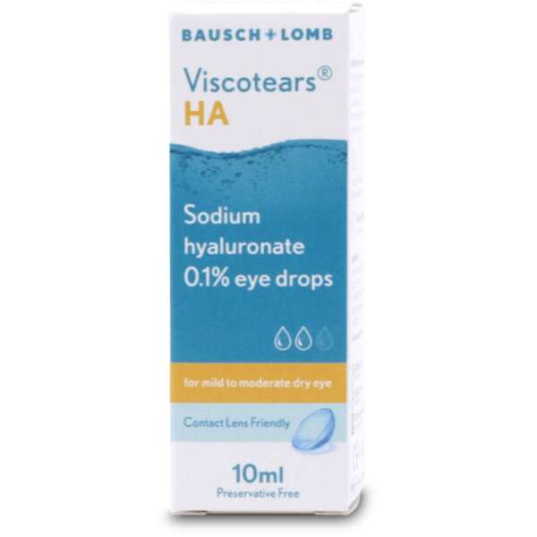 Viscotears Hyaluronic Acid Preservative Free Eye Drops 10ml