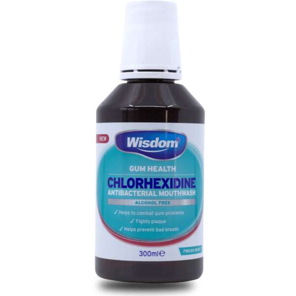 Wisdom Chlorhexidine Alcohol Free Antibacterial Mouthwash Mint 300ml