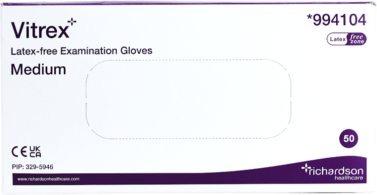 Vitrex Latex-Free Examination Gloves Medium 50 Pack